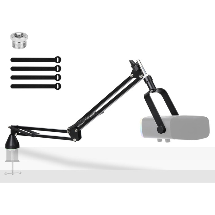 Стрічковий мікрофон HyperX QuadCast з кріпленням та поп-фільтром YOUSHARES: Універсальний тримач для мікрофонів (QuadCast S, Fifine AM8, Blue Yeti, Razer Seiren Mini V3)