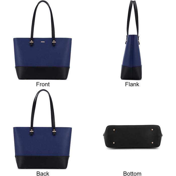 LOVEVOOK Набір сумок для жінок: 3 шт. (шоппер, сумка на плече, сумка з ручкою) для подорожей, бізнесу, покупок (синій+чорний)