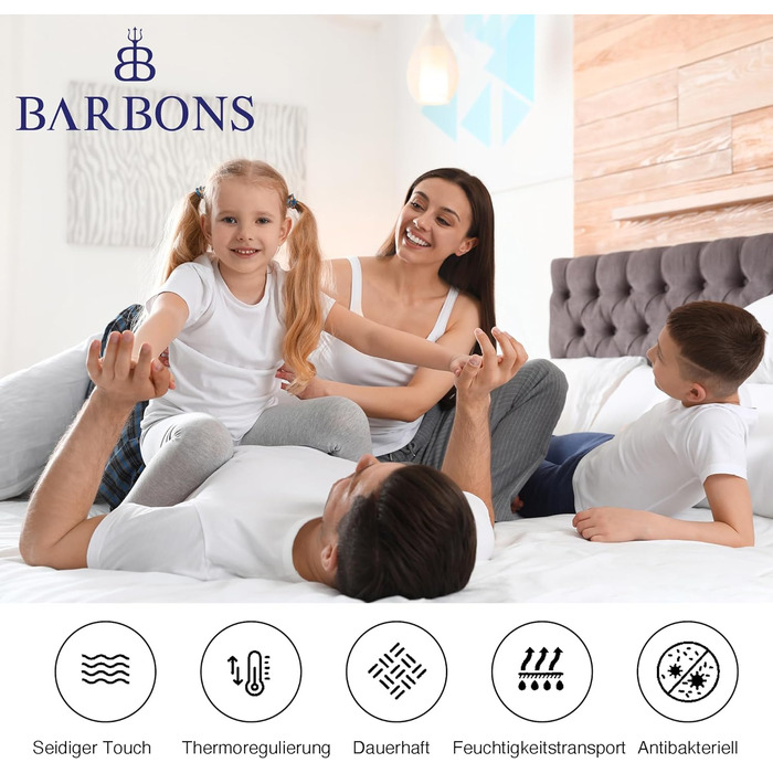 Простирадло BARBONS Premium Fitted Sheet 160x200 см сертифіковане Oeko-TEX, 100 бавовняне простирадло, трикотажне простирадло, простирадло, висота матраца до 25 см ( 160x200 2 шт. ) (Простирадло 140x200 см (2 шт. ), чорне)