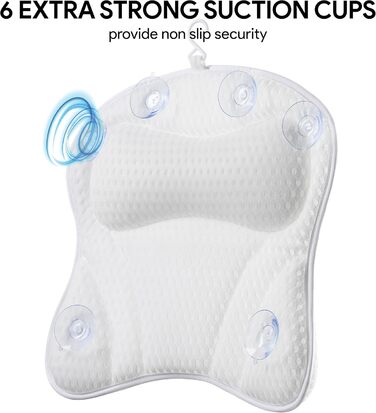 Подушка для ванни PEULEX Komfort: підтримка шиї та спини, з міцними присосками, м'яка, для ванни та джакузі