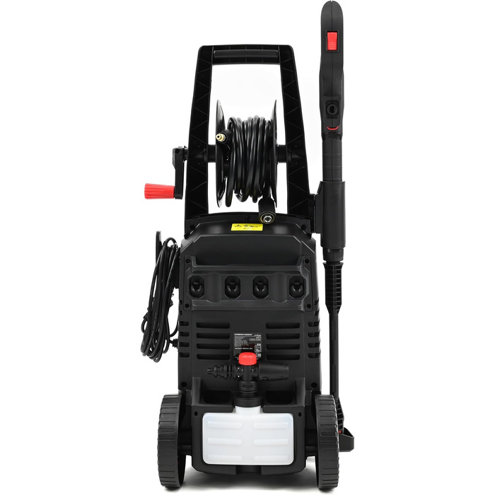 Високотискний мийник LEHMANN Hudson з алюмінієвим насосом, 1800 Вт, макс. 220 бар, продуктивність 450 л/год, комплектація: щітка для тераси, піногенератор, щітка для дисків, ідеальний для миття автомобілів