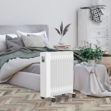 Електричний конвектор Daromigo з термостатом та Wi-Fi, 2000W, IP24, настінний, інфрачервоний, чорний, енергозберігаючий