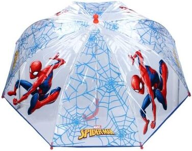 Дитяча парасолька-паличка Vadobag Spider-Man, 73 см, прозора/синя