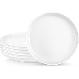 Серія REG, 8,5 Набір тарілок для пасти з 6 шт. , білі порцелянові сервірувальні тарілки, десертні тарілки для тортів, тарілки набору закусок, обіди, сендвічі, для весілля, вечірки білі 8,5'