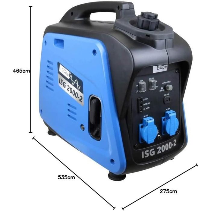 Генератор інверторний Güde ISG 2000-2 (2000 Вт, бензин, 4-тактний, ECO, захист від перевантаження)