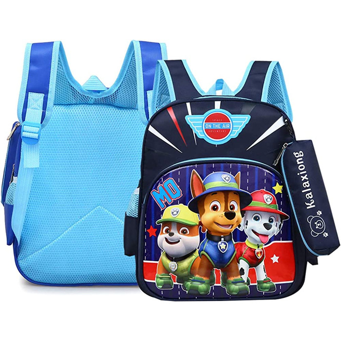Рюкзак для собак з мультяшним малюнком, шкільна сумка, рюкзаки для собак, класний рюкзак, рюкзак для собак, рюкзак для собак, патруль, брати, шкільний рюкзак з 3D-принтом для дівчаток, хлопчиків, шкільних щоденних поїздок (темно-синій)