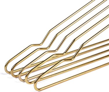 Класичні вішаки для одягу Zirbel металеві 10 шт 41x20 см золотисті