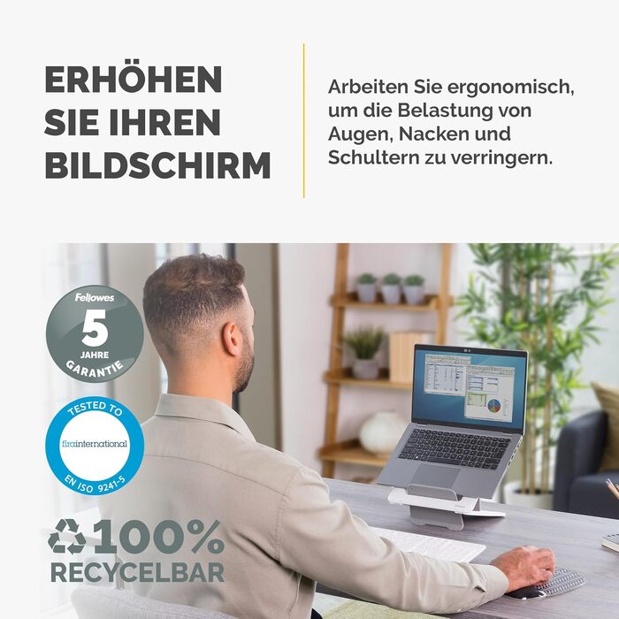 Підставка для ноутбука Fellowes Breyta™ 2-в-1 з сумкою - регулювання висоти, екологічна, для гібридної роботи