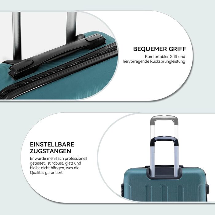 Чохол-валіза Beibye з замком-защіпкою, 4 колеса, комплект 3 шт. (55/66/76 см)