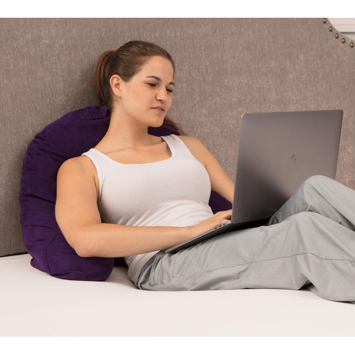 Підголівник DeluxeComfort з мікровелветовою оббивкою фіолетового кольору – найкращий підголівник для відпочинку та читання в ліжку