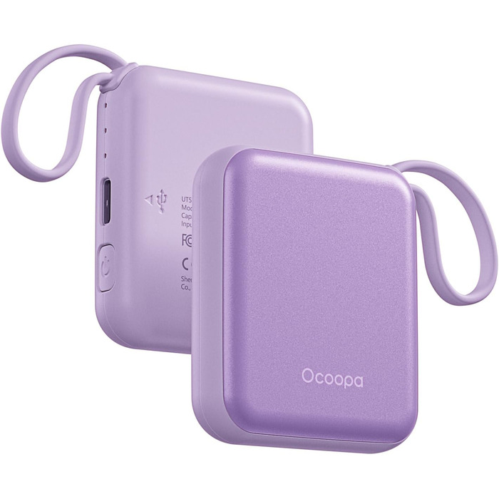 Електричні грілки для рук OCOOPA 2 шт., 3 режими нагріву, швидкий нагрів, 4000mAh, USB, для жінок, Outdoor, фіолетові