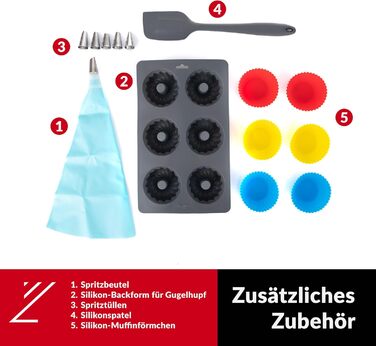 Кухонна машина Lehmann 3-в-1: міксер, м'ясорубка, соковитискач, 3000W, з планетарним міксуванням, комплект для ковбас, для мафінів та випічки, червона