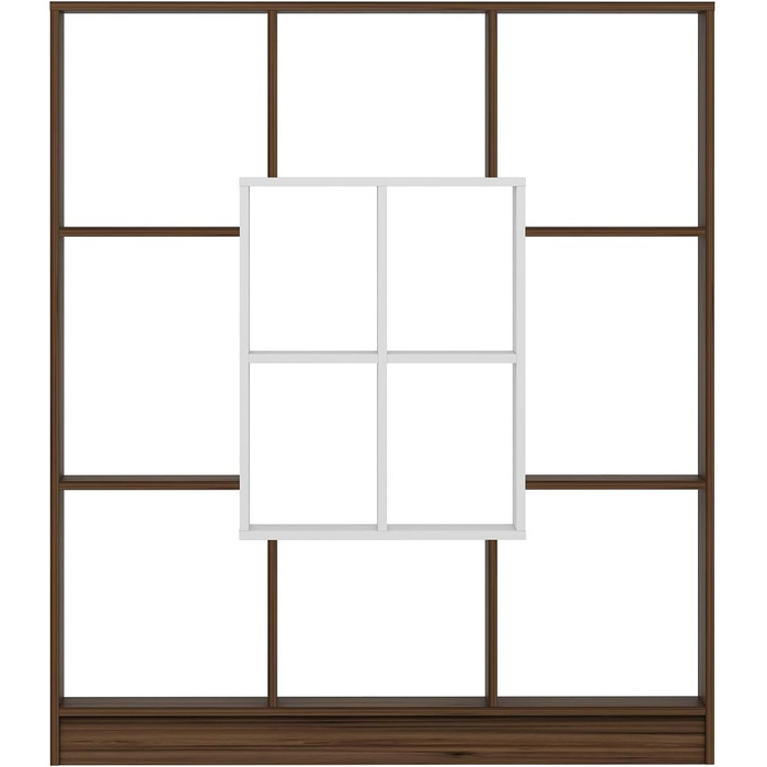 Книжкова шафа Homidea Mars - Стояча полиця - Офісна полиця - Міжкімнатна перегородка в модному дизайні (горіх/білий) Горіх / Білий