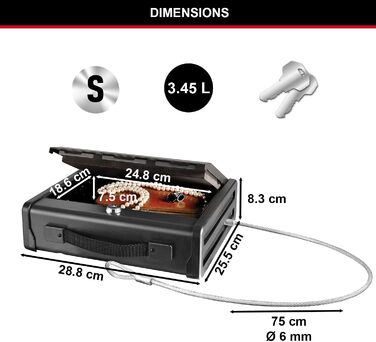 Сейф MASTER LOCK Kompakt P005CEURBLKHRO з комбінацією та кабелем (середній) для документів, прикрас та гаджетів