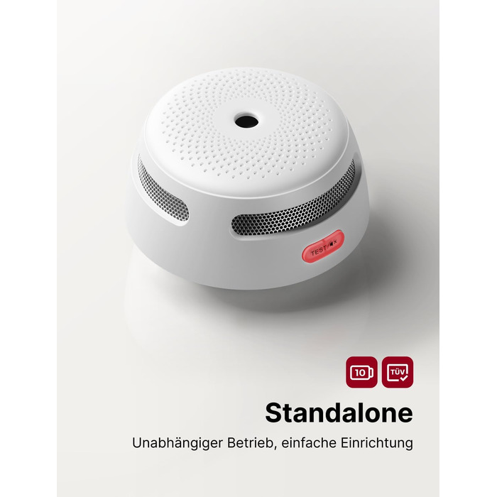 X-Sense Міні датчик диму з батареєю на 10 років та магнітним кріпленням, фотоелектричний, з кнопкою тестування/вимикання, XS01, 6 шт.