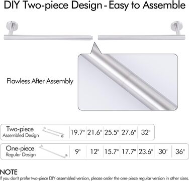Тримач для рушників KES, стійка для рушників, нержавіюча сталь SUS304, настінний, 70 см, щітка, A2000S70B-2