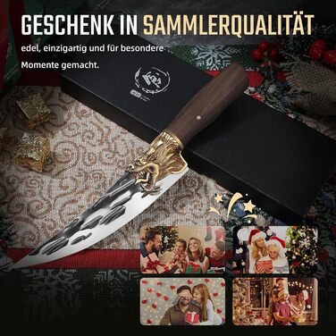 Кухонний ніж Purple Dragon: професійний шеф-ніж з ручкою з рожевого дерева | Для м'яса, риби та овочів