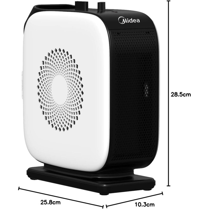 Обігрівач керамічний Midea Nty15-19Cae, 1500W, портативний, з термостатом, білий/чорний