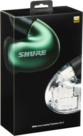 Навушники Shure SE846, висока роздільна здатність, чотири динаміки, настроюються, вкладиші, знімний кабель, Jade Gen 2