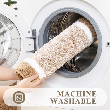 Набір килимків для ванної кімнати Pauwer: 3 шт. (душовий килимок, килимок для туалету), мікрофібра, плюш, антиковзаючі, машинне прання, 18'x26'+18'x48'+U Shape 20'x24', хакі