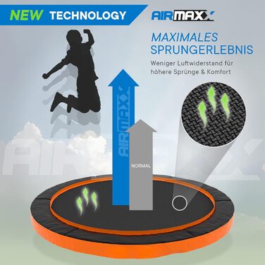 Батут KINETIC SPORTS Ultimate Pro Ø 305 см для дітей з драбиною та захисною сіткою, чорний (Sunset Orange), до 160 кг