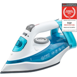 Пароочисник TZS First Austria I 2290-2720W | Керамічна підошва, Самоочищення, Вертикальна пара, Anti-Kalk, Сухе прасування, 0,3л резервуар, 1,2 кг, Чорний/Білий