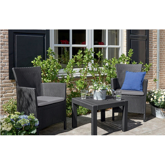 Комплект садових меблів Keter із пластику, сірий, 3 предмети