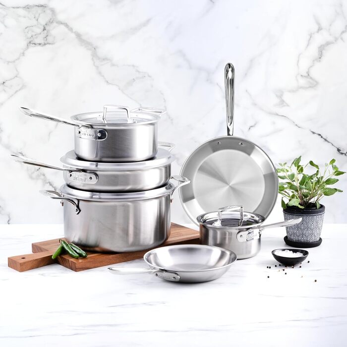 Сковорода All-Clad D5, 30.5 см, нержавіюча сталь, 5-шарова, з антипригарним покриттям, для посудомийної машини, срібляста