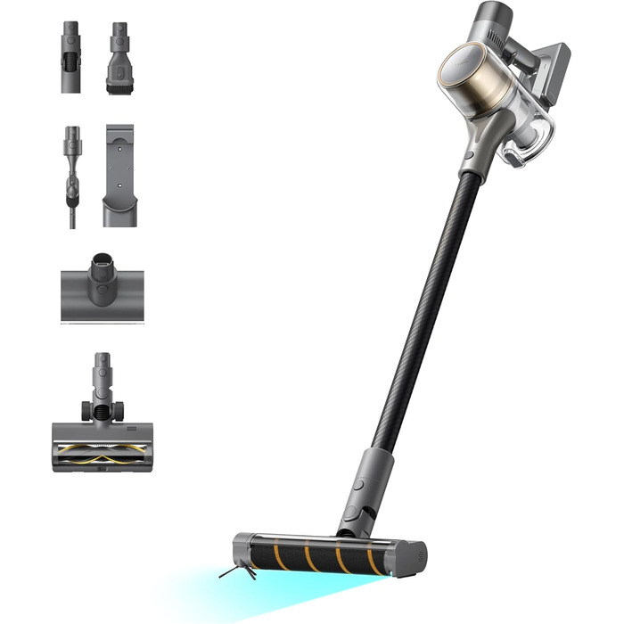 Бездротовий пилосос Dreame, 190AW, 90 хвилин роботи, LED-дисплей, синій LED, для дому, видалення шерсті тварин, килими (R30)