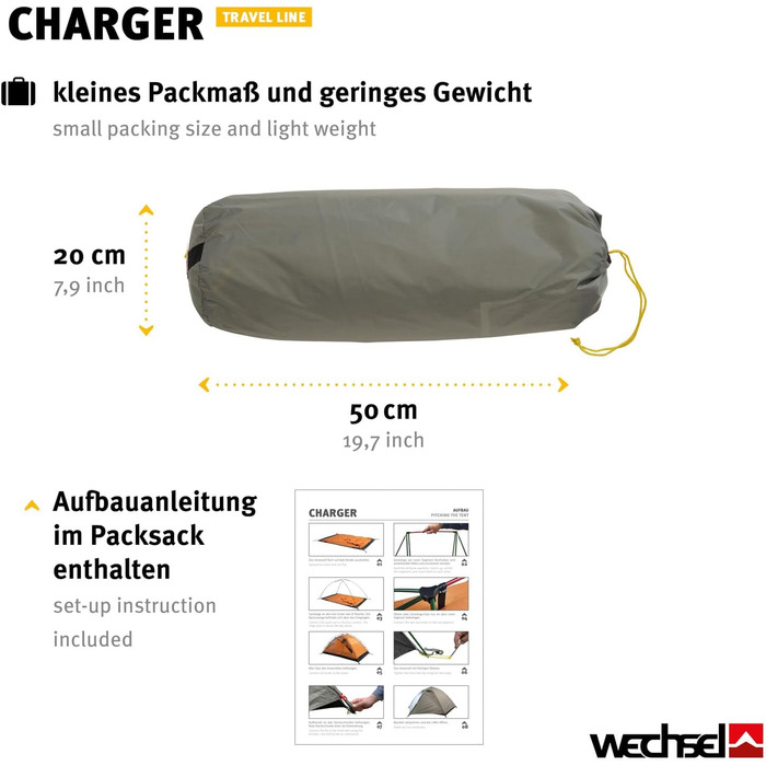 Намети Wechsel Professional Dome Tent Charger - Travel Line - Універсальний геодезичний намет на 2 особи Дуб лавр One size