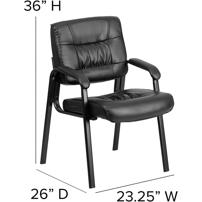 Крісло-табурет Haeger від Flash Furniture з шкіри, з рамою титаново-сірого кольору з порошковим покриттям, чорне, шкіряне сидіння/титановий каркас