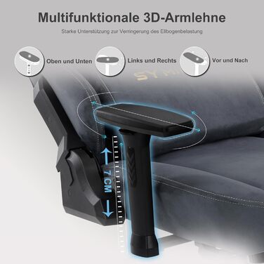 Ігровий крісло Symino з латексним сидінням, 300 кг, підтримка попереку та підголовник