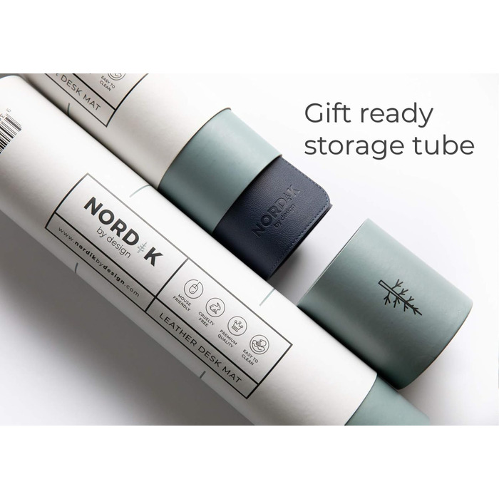 Килимок для столу Nordik з екошкіри та фетру, органайзер для кабелів (Midnight Blue, 89 x 43 см) — великий преміум килимок для миші та підкладка під письмо для домашнього офісу