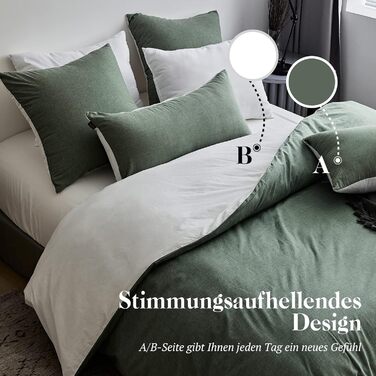 Набір постільної білизни SOULFUL 155x220, бавовна, салатовий, 2 шт. (1x155x220, 1x80x80)