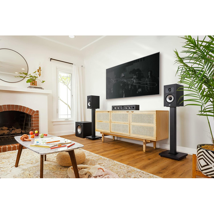 Активний сабвуфер Polk Audio Monitor XT12, 12-дюймовий сабвуфер, підсилювач класу AB 100 Вт, чорний