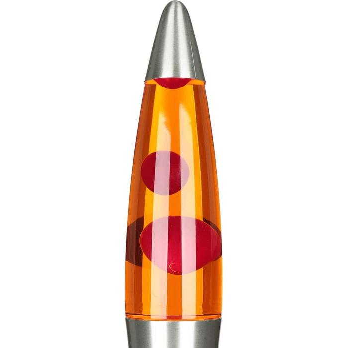 Лава лампа для ракети - Лампа Magma - Декоративна лампа для встановлення - 2 лампочки R39 в комплекті - Міцне скло та алюміній - Вимикач - 25 Вт - 34 см - Червоний