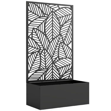 Підвищене грядка з металу з шпалерою для в'юнких рослин, самостійна або для кріплення до стіни