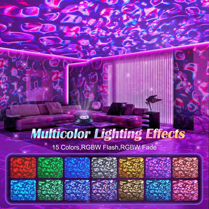 Проектор зоряного неба Sternenhimmel з Bluetooth, нічник для дітей та жінок, 300 режимів, лампа північного сяйва, декор кімнати (Ліловий)