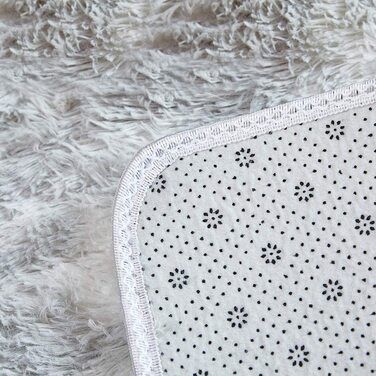 Килими Leesentec, круглі килими для спальні, вітальні, нековзні м'які пухнасті килимки, ворсисті килимки, великі Килимки для передпокою (білий/сірий, 140) (сіро-білий, 200*120 см)