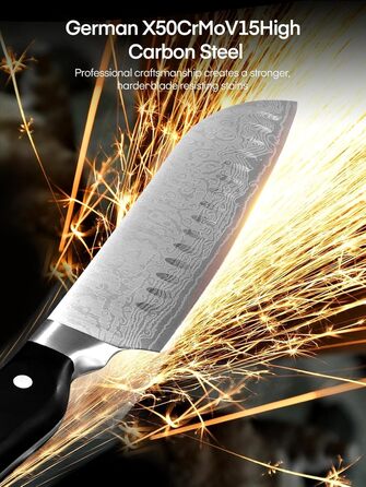 Набір ножів FOHERE 14 предметів з автозаточкою, кухонний набір з нержавіючої сталі, професійний, з ергономічними ручками