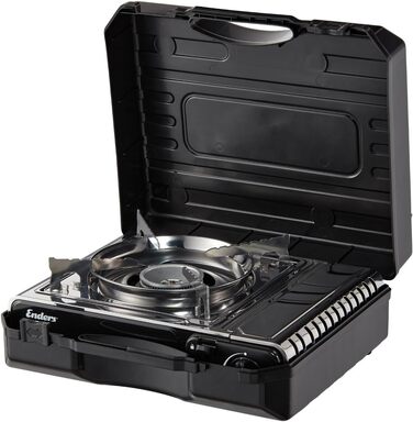 Кемпінговий газовий пальник Enders® MAVERIQ® Z з регулюванням полум'я, п'єзозапалюванням, захистом від перегорання та потужним пальником 2.2 кВт, з кейсом, сумісний з картриджами #1887