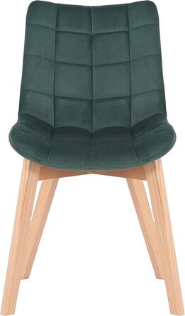 Набір з 2 обідніх стільців Passaic з оксамиту, ергономічні, з м'якою оббивкою та стежкою, з захистом для підлоги, до 150 кг, колір: зелений