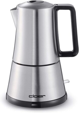 Кавоварка гейзерна Cloer 5918 Moka Maker, 3-4 чашки, нержавіюча сталь, з безпечним вимкненням та клапаном