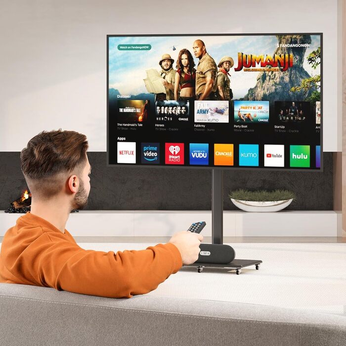 Підставка для телевізора на колесах, регульована по висоті, для екранів 42-70 дюймів, до 40 кг, VESA 600x400 мм