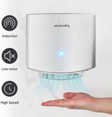 Автоматичний електричний сушар для рук настінний - для дому та офісу (срібляний)