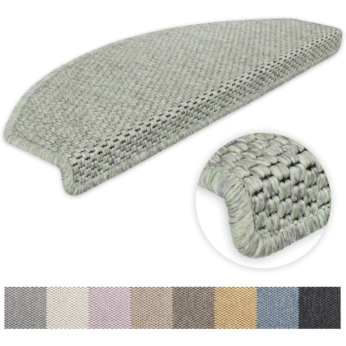 Ступінчасті килимки Kettelservice-Metzker Ґетеборг: набір 15 шт., напівкруглі, зелені