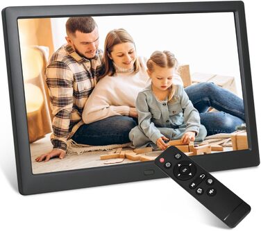 Цифровий фоторамка TSITSC 8.7 дюйма, IPS-дисплей 1024*768, календар, музика, фото- та відеоплеєр, підтримка USB/SD, з пультом ДУ (Чорний)