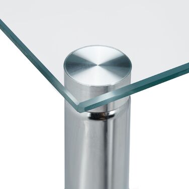 Столик журнальний Relaxdays зі скляною стільницею та роликами