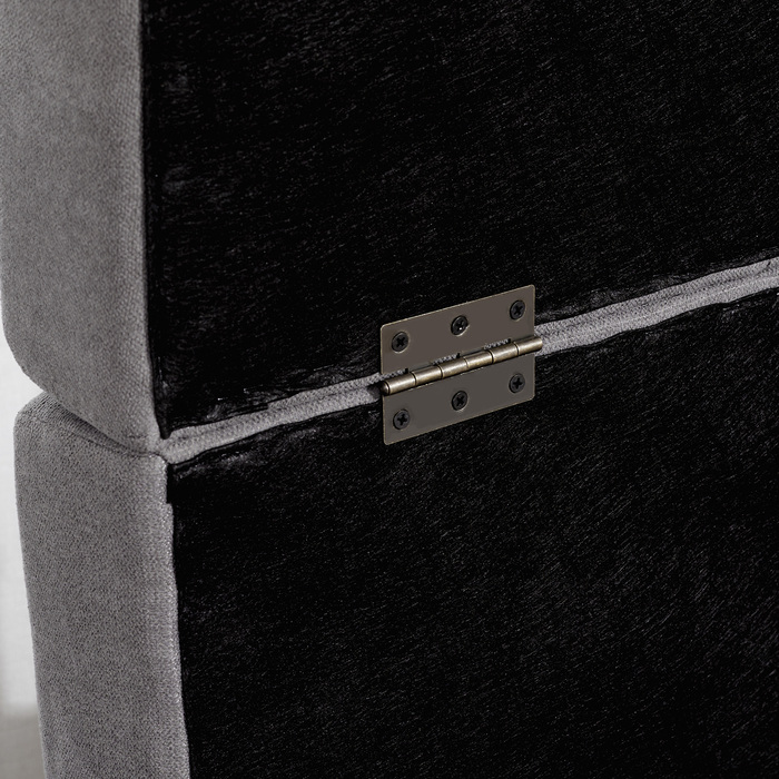 Диван-ліжко, 2-місний диван, до 200 кг, з прихованою системою зберігання, оббивка з полікотону, сірий