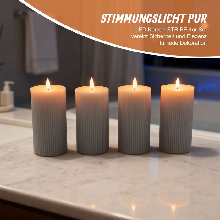 Набір з 4 LED-свічок Relaxdays, 18 см